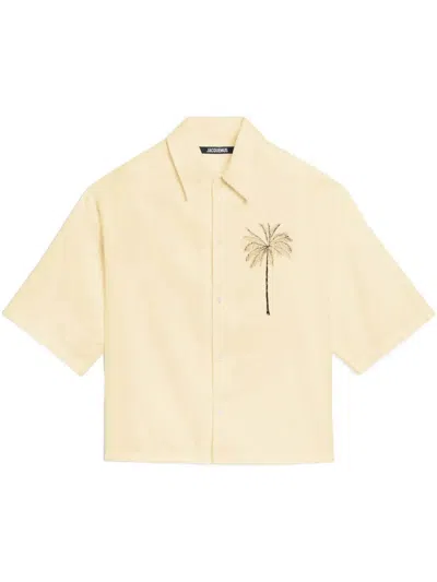 Jacquemus La Chemise Aloe In Palm Tree Light Yellow