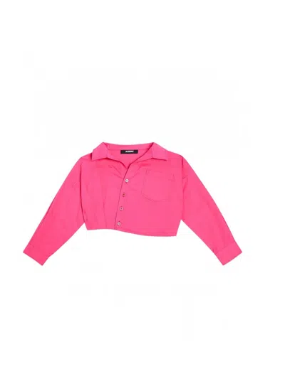 Jacquemus Kids Mini Cotton Shirt In Pink