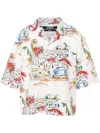 Jacquemus La Chemise Simon Printed Cotton Shirt In Print Capri Cars White