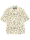 Jacquemus Yellow Cotton Jean Shirt With Playful Leaf Pattern In Print Yellow Black