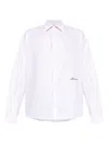 Jacquemus Men Shirt With Embroidered Logo And Herringbone Pattern In Multi