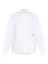 Jacquemus Men Shirt With Embroidered Logo And Herringbone Pattern In Multi