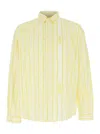 Jacquemus La Chemise Simon Beige Shirt With Classic Collar And All-over Striped Motif In Cotton Man