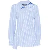 Jacquemus Tailored Striped Shirt With Design And Signature Detailing In Blue