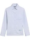 Jacquemus La Chemise De Costume In Light Grey In Blue