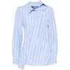 Jacquemus Tailored Striped Shirt With Design And Signature Detailing In Blue