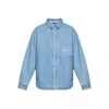 Jacquemus Simon Denim Shirt Featuring Back Yoke In Blue