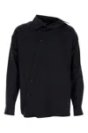 Jacquemus Long Sleeve Checkered Shirt Chest Pocket In Blue