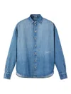 Jacquemus La Chemise De-nimes Simon With Embroidered Logo Clothing In Blue
