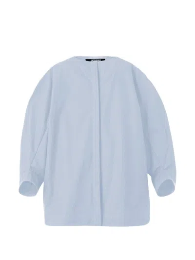 Jacquemus La Chemise Pittore Cotton-poplin Blouse In Blue