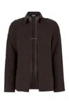 Jacquemus The Textured Night Shirt In Brown
