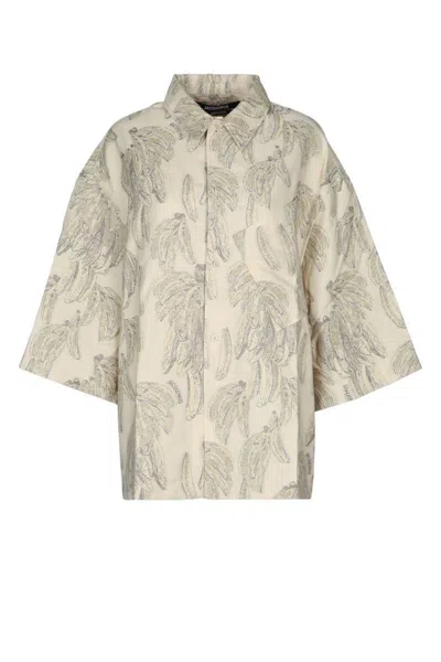 Jacquemus La Chemise Aloe In Jacquard Banana Logo