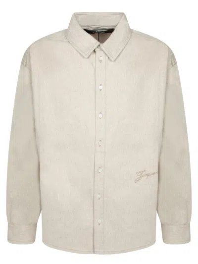 Jacquemus Simon Denim Shirt Long Sleeves In Neutral