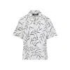 Jacquemus Short-sleeve Abstract Leaf Print Cotton Shirt In Gray