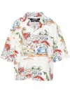 Jacquemus La Chemise Simon Printed Cotton Shirt In Print Capri Cars White