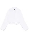 Jacquemus Mirada Cropped Long Sleeve Shirt With Pocket In White