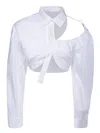 Jacquemus La Galliga Asymmetric Cropped Shirt In White
