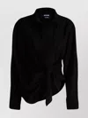 Jacquemus Bahia Twisted Long-sleeved Shirt In Purple