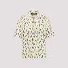 Jacquemus Yellow Cotton Jean Shirt With Playful Leaf Pattern