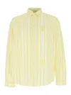 Jacquemus La Chemise Simon Beige Shirt With Classic Collar And All-over Striped Motif In Cotton Man In Yellow/white