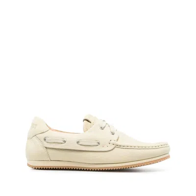 Jacquemus Moc-toe Leather Boat Shoes In Yellow