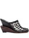 Jacquemus Les Doubles Tresses Croc-embossed Wedge Mules