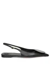 Jacquemus Les Duelo P Leather Slingback Flats In Black
