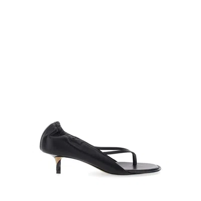Jacquemus Nu Pieds B Open Toe Kitten Heel Sandals In Black