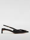 Jacquemus Pointed Toe Slingback Pumps With Textured Calf Leather In Schwarz