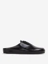 Jacquemus Round Toe Open Back Flat Sole Slippers In Black