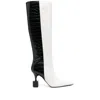 Jacquemus Kiss Block Heel Knee Boots In White