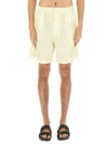 Jacquemus Aloe Striped Pattern Elastic Waistband Shorts In Neutral