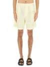 Jacquemus Aloe Striped Pattern Elastic Waistband Shorts In Neutral