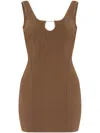 Jacquemus Womens Beige Sierra Ribbed-knit Mini Dress In Brown