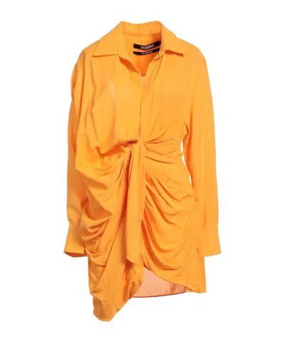 Jacquemus Woman Short Dress Orange Size 8 Viscose