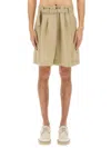 Jacquemus Wool Canvas Fernando Shorts In Beige