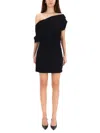 Jacquemus One Shoulder Mini Dress With Asymmetric Neckline In Black
