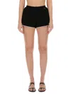 Jacquemus Pleated Knit Shorts Featuring Contrast Trim In Black