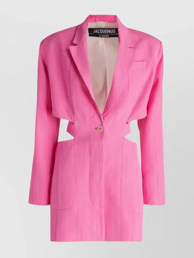 JACQUEMUS SHORT SILK BLEND DRESS WITH TAILORED CUT
