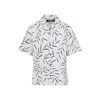 Jacquemus Short-sleeve Abstract Leaf Print Cotton Shirt In White