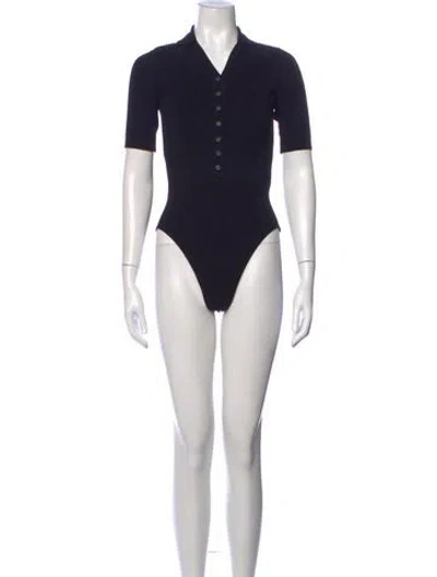 Pre-owned Jacquemus Short Sleeve Bodysuit In Black