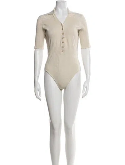 Pre-owned Jacquemus Short Sleeve Bodysuit In Neutral