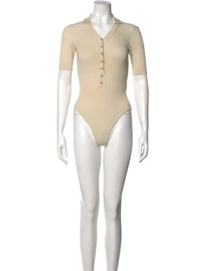 Pre-owned Jacquemus Short Sleeve Bodysuit In Neutral