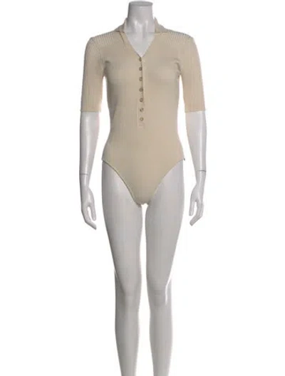 Pre-owned Jacquemus Short Sleeve Bodysuit In Neutral