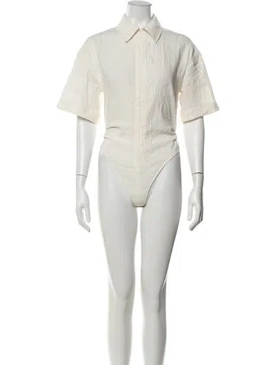 Pre-owned Jacquemus Short Sleeve Bodysuit In Neutrals