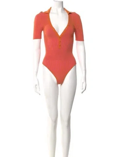 Pre-owned Jacquemus Short Sleeve Bodysuit In Orange