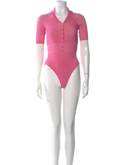 Pre-owned Jacquemus Short Sleeve Bodysuit In Pink