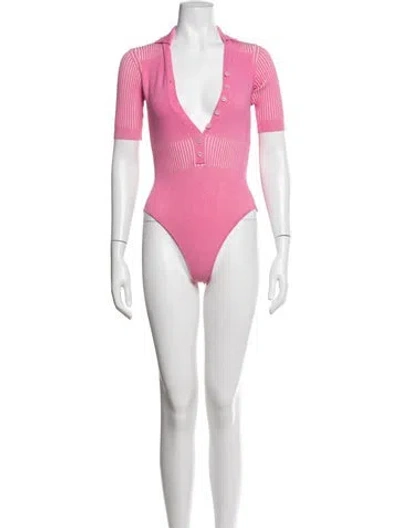 Pre-owned Jacquemus Short Sleeve Bodysuit In Pink