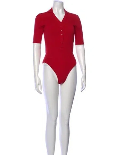 Pre-owned Jacquemus Short Sleeve Bodysuit In Red
