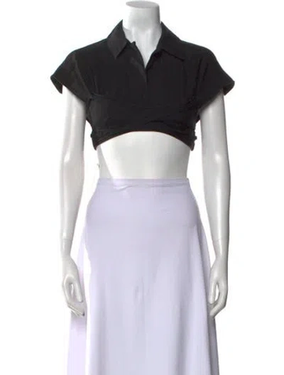 Pre-owned Jacquemus Short Sleeve Crop Top In Black